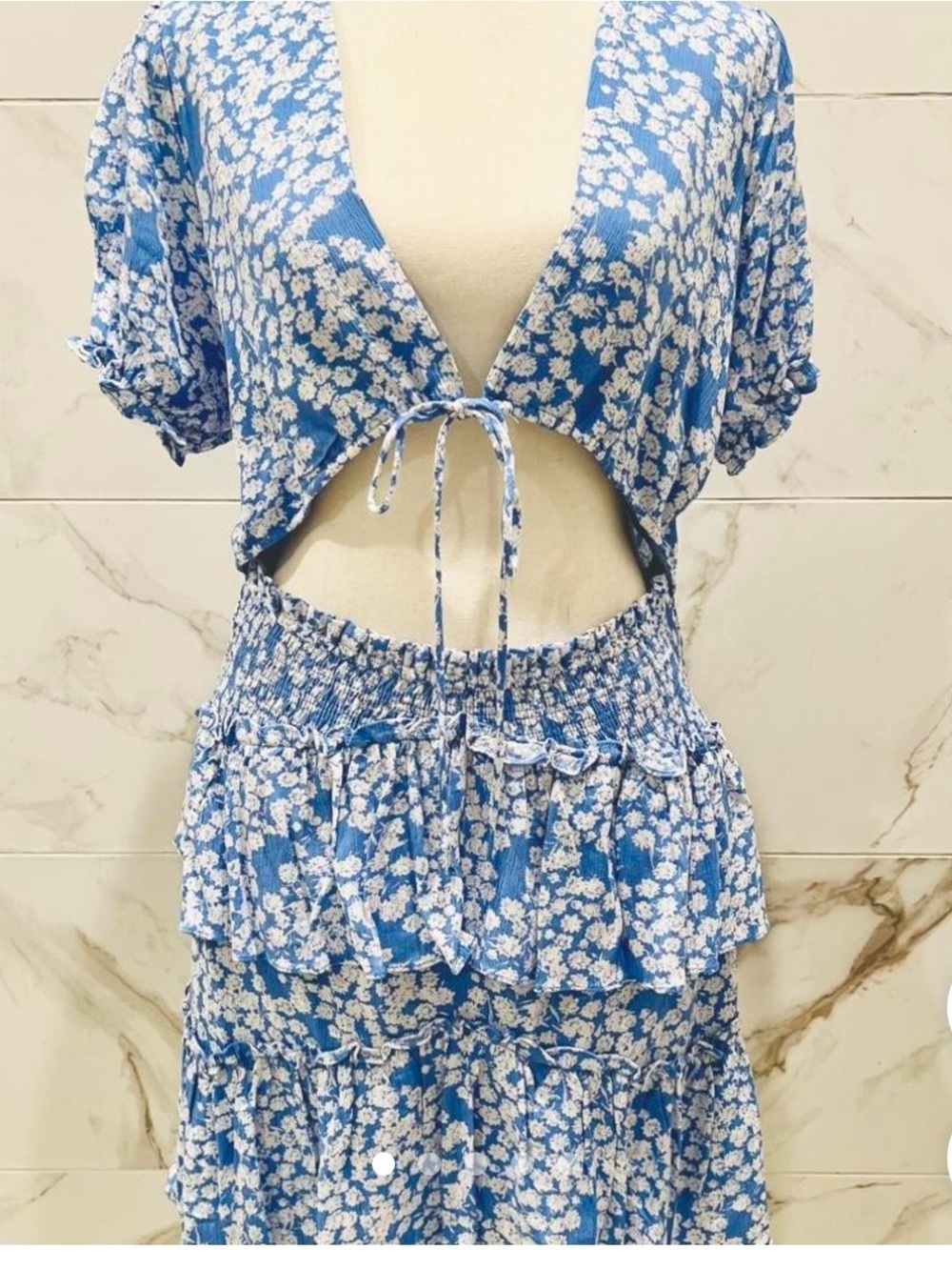 Blue & White Floral mini Dress
